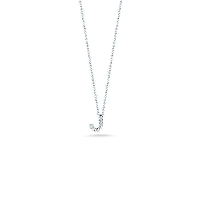 Roberto Coin Tiny Treasures Diamond Love Letter “J” Necklace