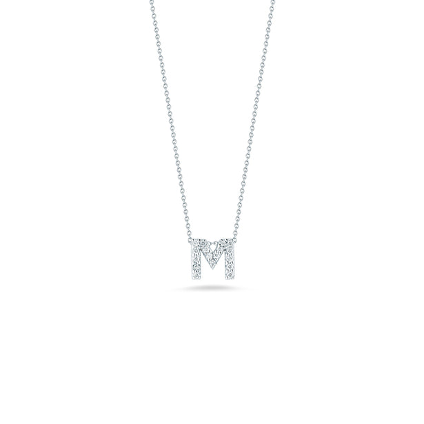 Roberto Coin Tiny Treasures Diamond Love Letter “M” Necklace