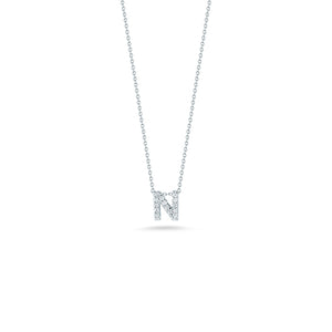 Roberto Coin Tiny Treasures Diamond Love Letter “N” Necklace