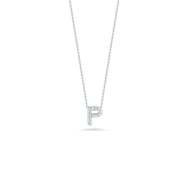 Roberto Coin Tiny Treasures Diamond Love Letter “P” Necklace