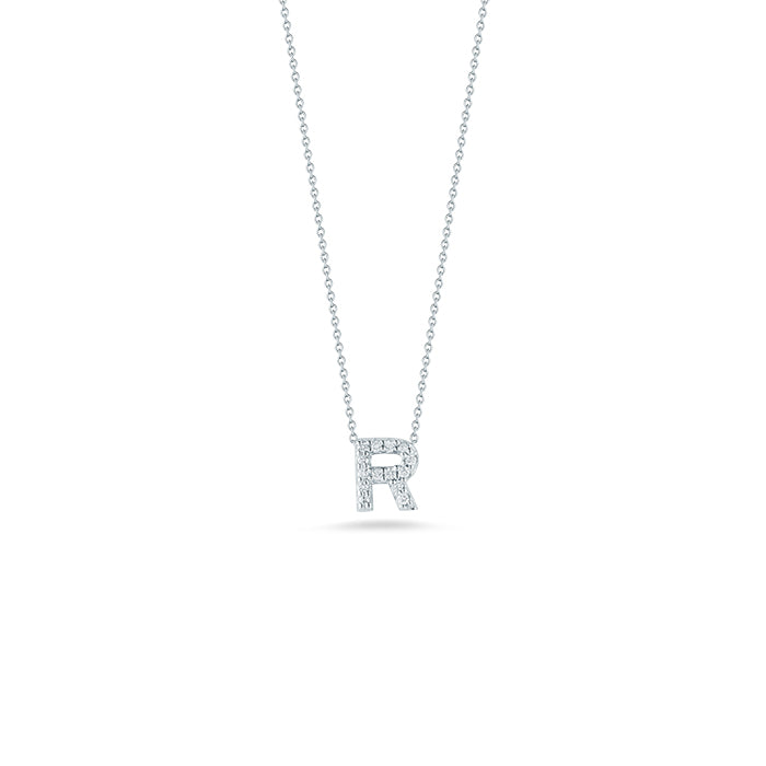 Roberto Coin Tiny Treasures Diamond Love Letter “R” Necklace