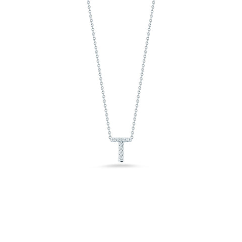 Roberto Coin Tiny Treasures Diamond Love Letter “T” Necklace