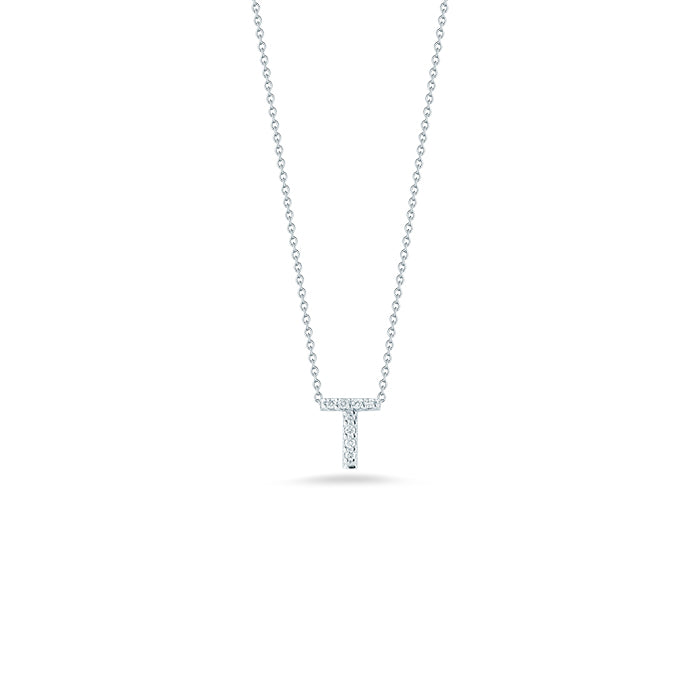 Roberto Coin Tiny Treasures Diamond Love Letter “T” Necklace