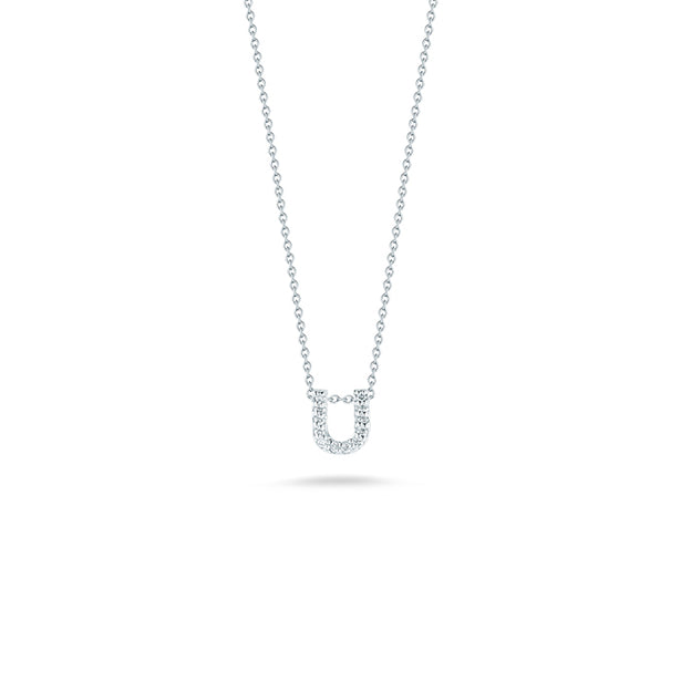 Roberto Coin Tiny Treasures Diamond Love Letter “U” Necklace