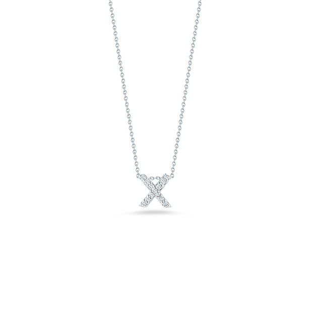 Roberto Coin Tiny Treasures Diamond Love Letter “X” Necklace