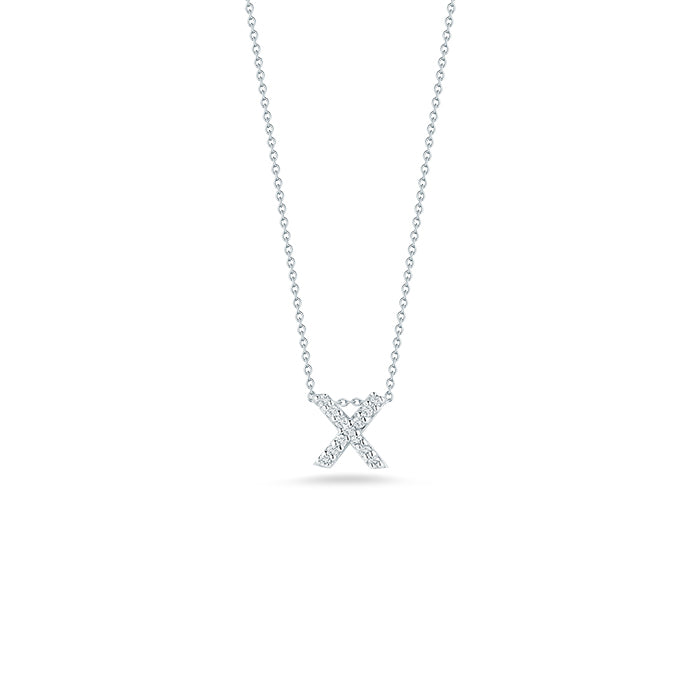 Roberto Coin Tiny Treasures Diamond Love Letter “X” Necklace