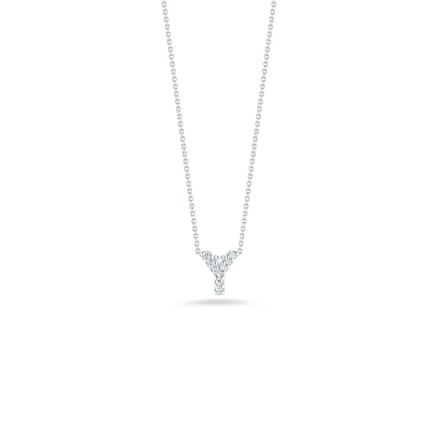 Roberto Coin Tiny Treasures Diamond Love Letter “Y” Necklace