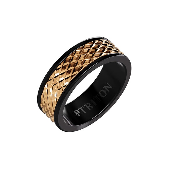 Triton Black Tungsten Carbide Ring 11-2419BCY8-G