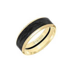 Triton 14K Gold with Forged Carbon Ring 11-6177YF8-G