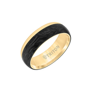Triton 14K Gold with Forged Carbon Ring 11-6181YF7-G