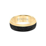 Triton 14K Gold with Forged Carbon Ring 11-6181YF7-G