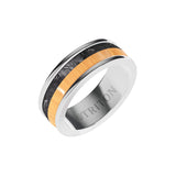 Triton White Tungsten Carbide with Forged Carbon & Maple Wood Ring 11-6197WCFD8-G