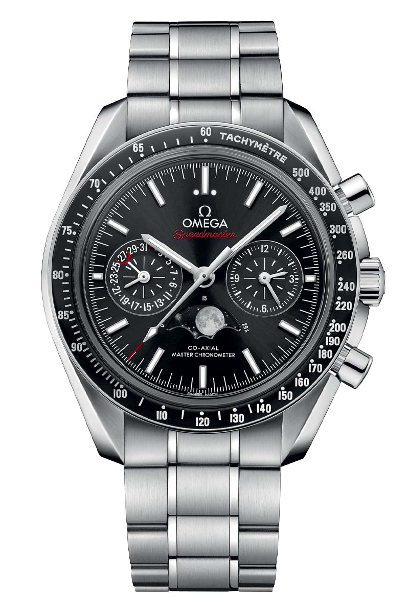 Speedmaster Moonphase Chronograph Master Chronometer Stainless Steel / Black / Bracelet