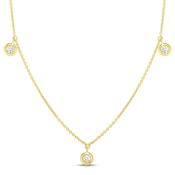 Roberto Coin Three Diamond Drop Station Necklace 530010AYCHX0