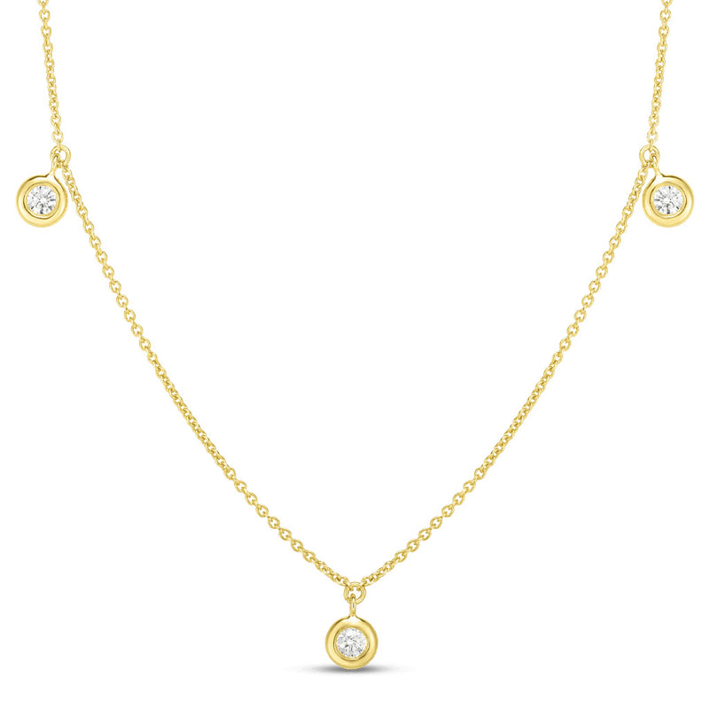 Roberto Coin Three Diamond Drop Station Necklace 530010AYCHX0