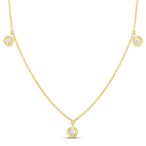Roberto Coin Three Diamond Drop Station Necklace 530010AYCHX0