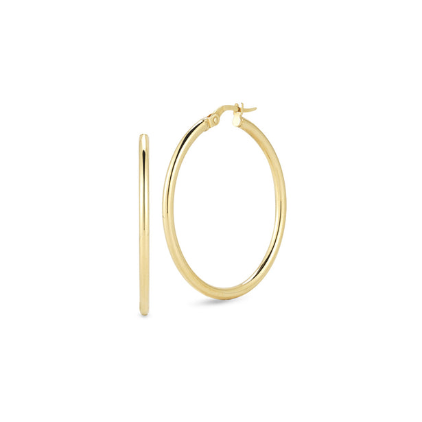 Roberto Coin Medium Round Hoop Earrings 556024AYER00