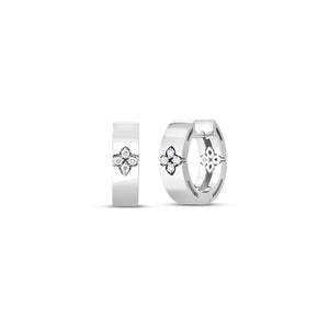 Roberto Coin Small Hoop Earrings with Diamond Accent 8882970AWERX