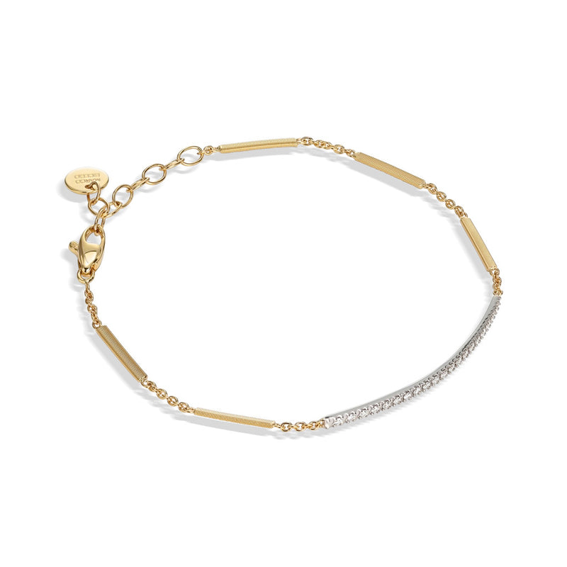 Marco Bicego Goa 18K Yellow & White Gold Pave Diamond Bar Bracelet In Yellow Gold BG713B