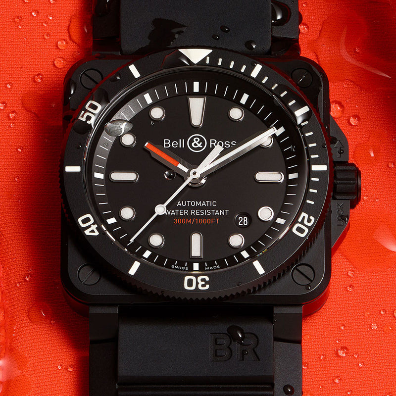 Bell & Ross BR03-92 Auto Black Diver Ceramic BR0392-D-BL-CE/SRB