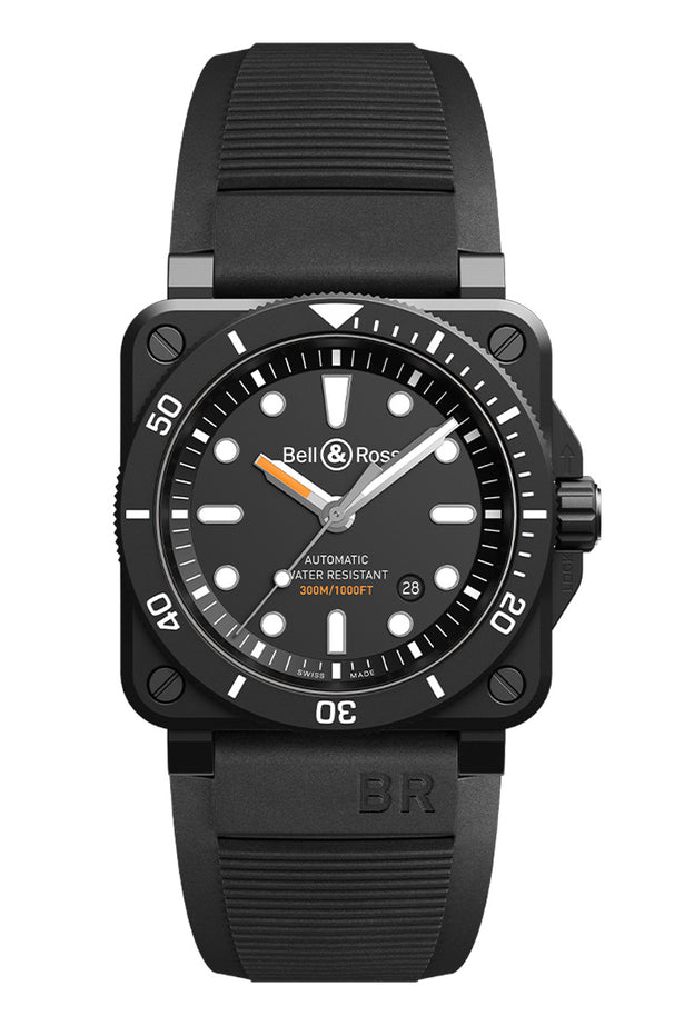 Bell & Ross BR03-92 Auto Black Diver Ceramic BR0392-D-BL-CE/SRB