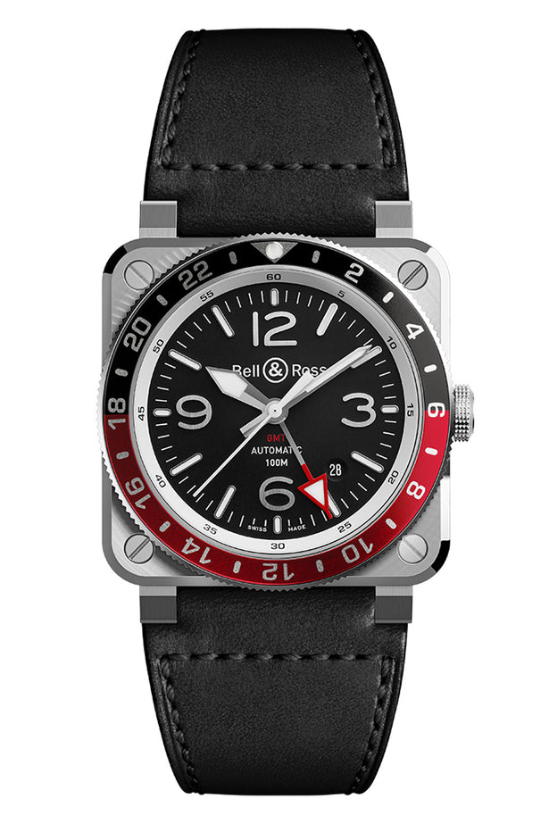 Bell & Ross BR03-93 GMT Black BR0393-BL-ST/SCA