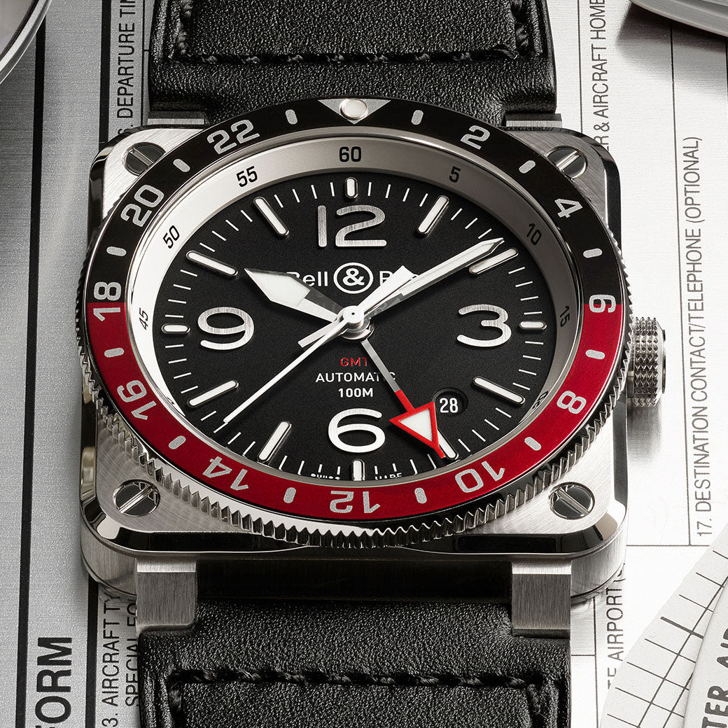 Bell & Ross BR03-93 GMT Black BR0393-BL-ST/SCA