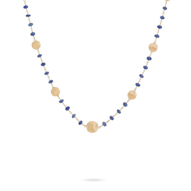 Marco Bicego Africa Precious Blue Sapphire & Yellow Gold Necklace CB2281-L-ZB01