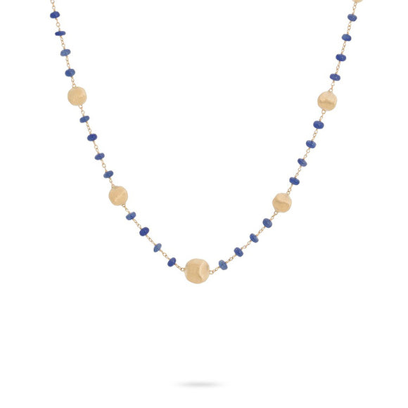 Marco Bicego Africa Precious Blue Sapphire & Yellow Gold Necklace CB2281-L-ZB01