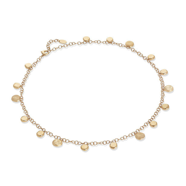 Marco Bicego Jaipur 18K Yellow Gold Engraved and Polished Charm Short Necklace CB2638 Y LI