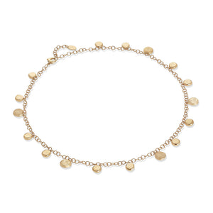 Marco Bicego Jaipur 18K Yellow Gold Engraved and Polished Charm Short Necklace CB2638 Y LI