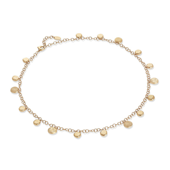Marco Bicego Jaipur 18K Yellow Gold Engraved and Polished Charm Short Necklace CB2638 Y LI