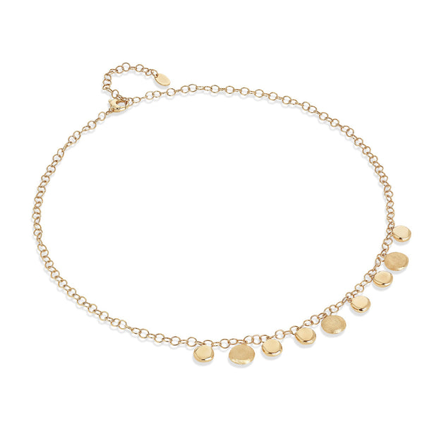 Marco Bicego Jaipur 18K Yellow Gold Engraved and Polished Charm Half-Collar Necklace CB2639 Y LI