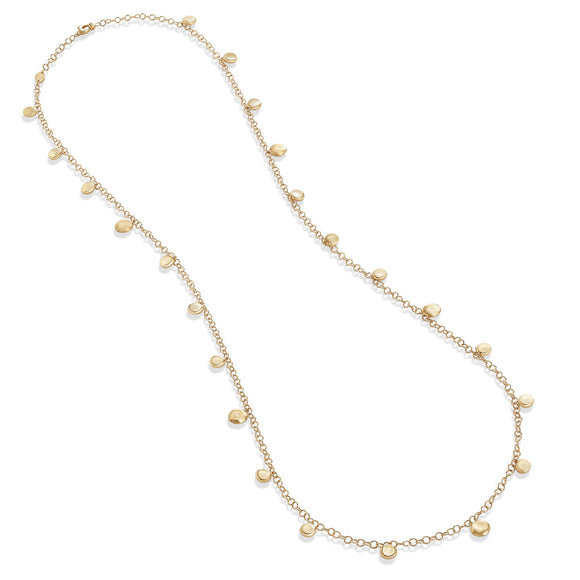 Marco Bicego Jaipur 18K Yellow Gold Engraved and Polished Charm Long Necklace CB2648 Y LI