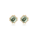 Goshwara Manhattan Octagon Prasiolite Stud Earrings JE0233-PS-Y