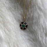 Goshwara Queen Hexagon Emerald Pendant JP0110-EM-ENBLK-Y
