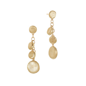 Marco Bicego Jaipur 18K Yellow Gold Engraved and Polished Charm Drop Earrings OB1776 Y LI