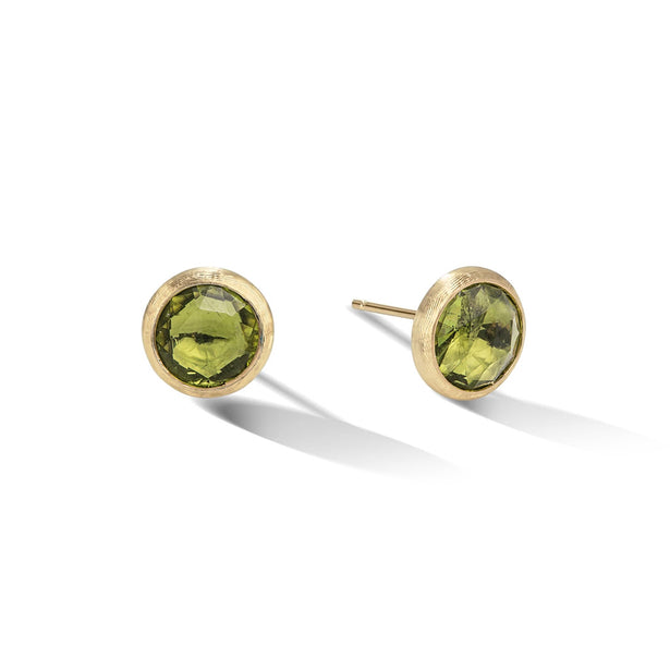 Marco Bicego Jaipur Color 18K Yellow Gold Peridot Stud Earrings OB957 PR01 Y