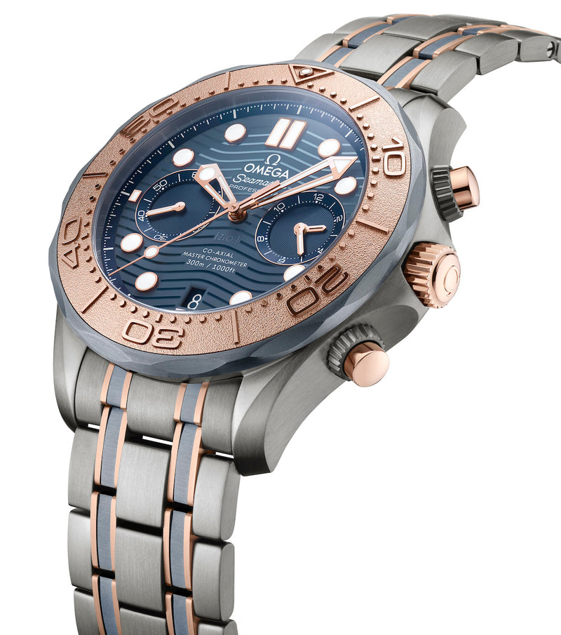 Omega Seamaster Diver 300M Chronograph Sedna Gold Titanium Tantalum 210.60.44.51.03.001