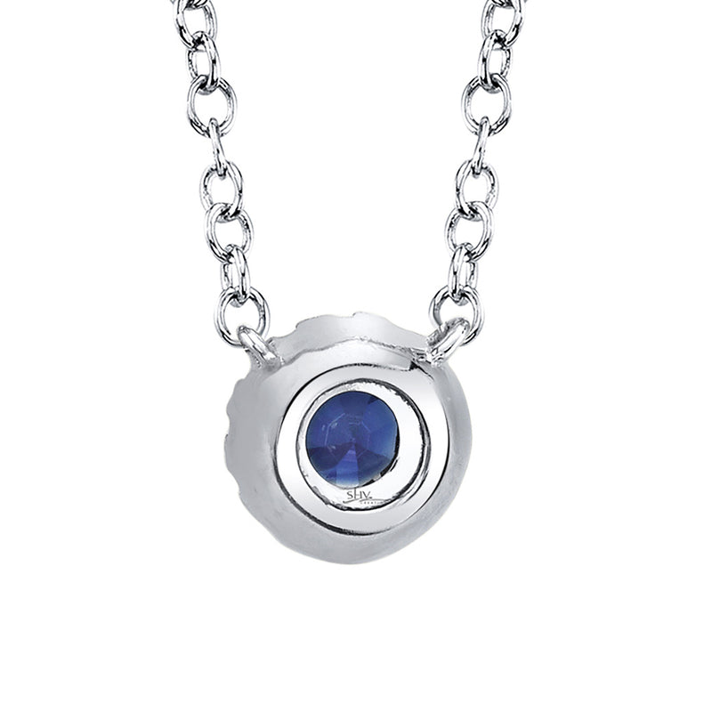 Shy Creation Diamond & Blue Sapphire Necklace SC55002751