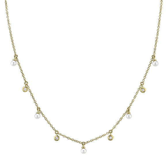 Shy Creation Diamond & Cultured Pearl Necklace SC55021032
