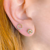 Shy Creation Diamond Circle Stud Earrings SC55021940