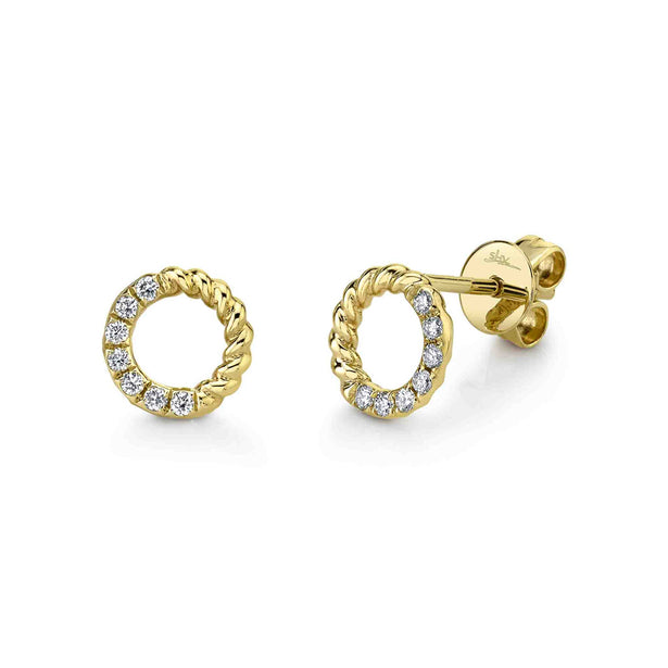 Shy Creation Diamond Circle Stud Earrings SC55021940