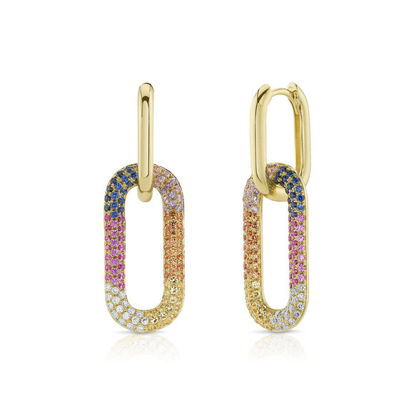 Shy Creation Diamond & Multi-Color Pave Earrings SC55023311