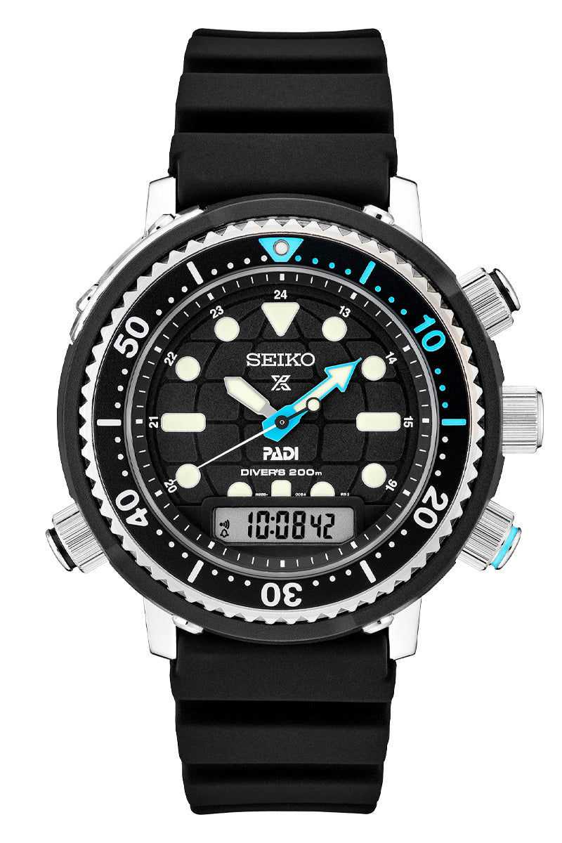 Seiko Prospex PADI Special Edition Solar Analog-Digital Diver Chronograph SNJ035