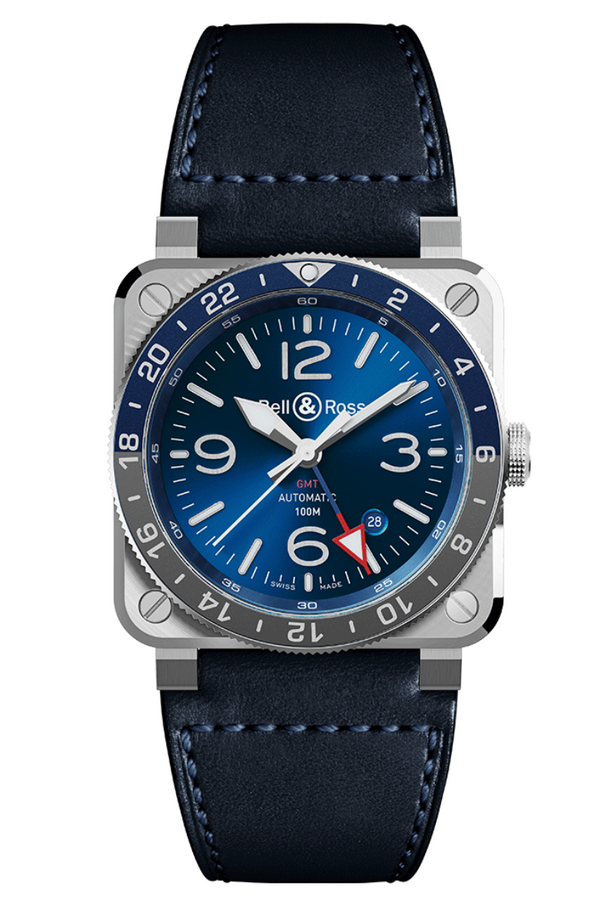 Bell & Ross BR03-93 GMT Blue BR0393-BLU-ST/SCA