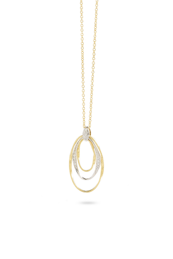 Marco Bicego Marrakech Onde 18K Yellow Gold and Diamond Hand Twisted 16.5