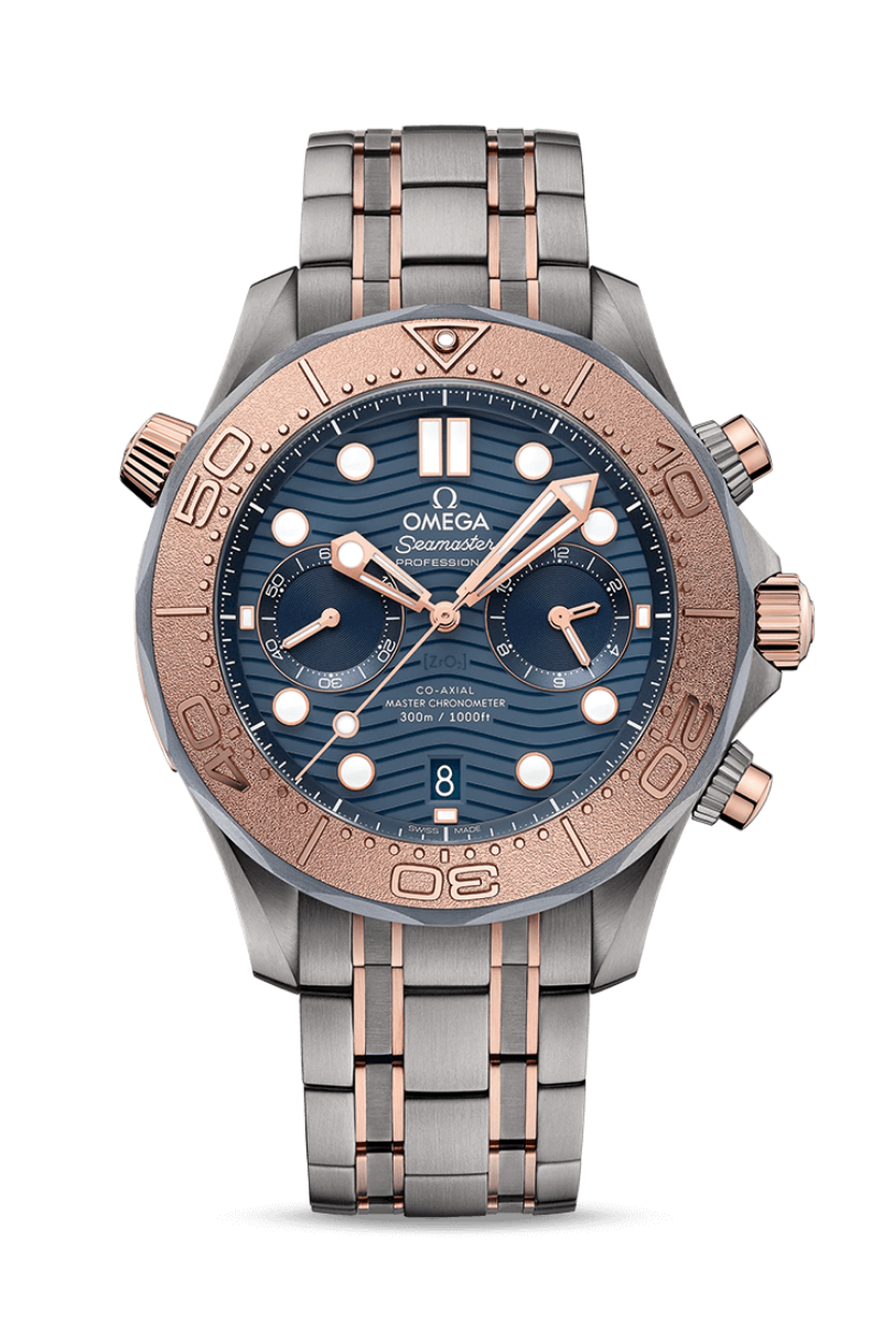 Omega Seamaster Diver 300M Chronograph Sedna Gold Titanium Tantalum 210.60.44.51.03.001