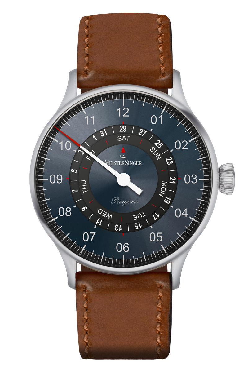 MeisterSinger Pangaea Day Date Sunburst Steel Blue / Black PDD9Z17B_SCF03